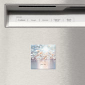 Weiße Pfirsich-Blumenmagnet Magnet (In Situ (Geschirrspüler))