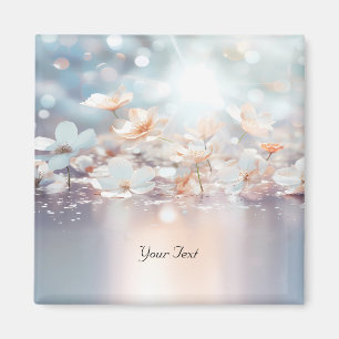 Weiße Pfirsich-Blumenmagnet Magnet