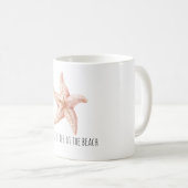 Weiße Pfirsich-Seestern besser am Strand Kaffeetasse (VorderseiteRechts)