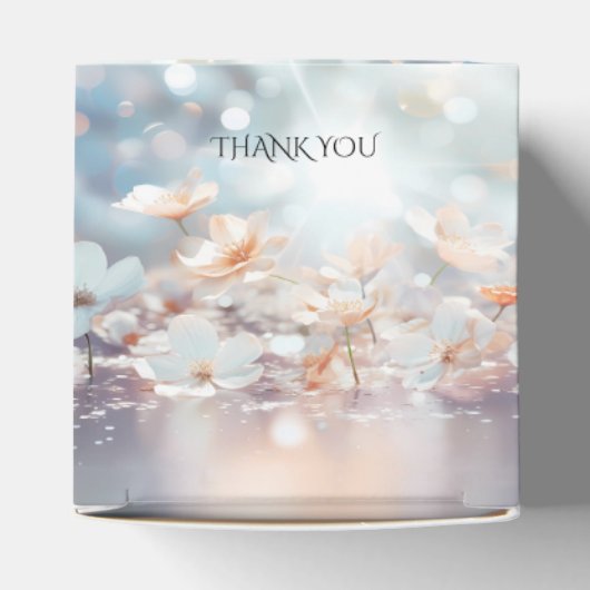 Weiße Pfirsichblume Geschenkschachtel (Oben)