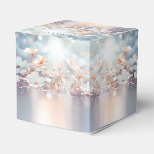 Weiße Pfirsichblume Geschenkschachtel (Rückseite)