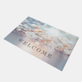 Weiße Pfirsichblüte Fußmatte (Schrägansicht)