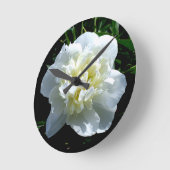 Weiße Pfirsiche Runde Wanduhr (Winkel)