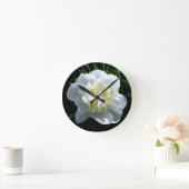 Weiße Pfirsiche Runde Wanduhr (Zuhause)