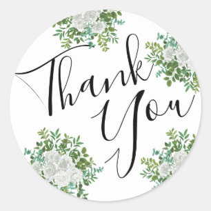 Weiße Pfirsiche und Rose Blumenaufkleber Umschlag  Runder Aufkleber