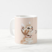 Weiße Pfirsichkatze Kaffeetasse (Vorderseite Links)