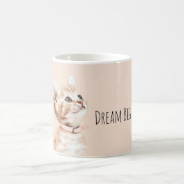 Weiße Pfirsichkatze Kaffeetasse