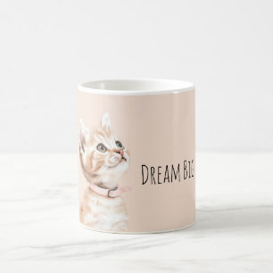 Weiße Pfirsichkatze Kaffeetasse