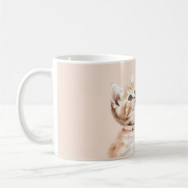 Weiße Pfirsichkatze Kaffeetasse