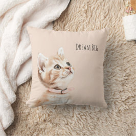 Weiße Pfirsichkatze Kissen