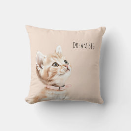 Weiße Pfirsichkatze Kissen