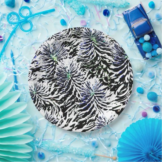 Weiße Pflanze Pappteller (Party)