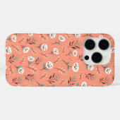 Weiße Pflaumen auf fett rotem Fall Case-Mate iPhone Hülle (Rückseite (Horizontal))