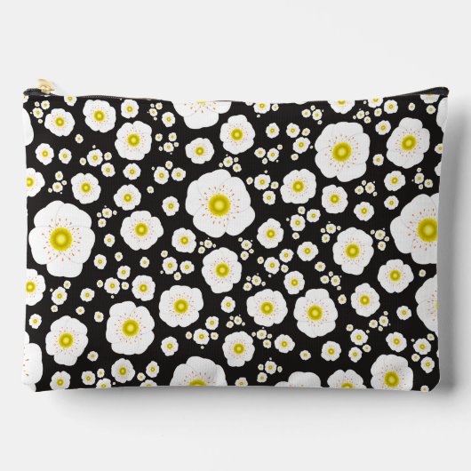 Weiße Pflaumen Großer Zipper Pouch Zubehörtasche (Vorderseite)