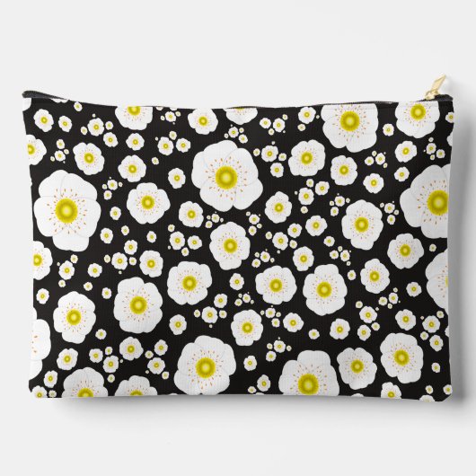 Weiße Pflaumen Großer Zipper Pouch Zubehörtasche (Rückseite)