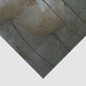 Weiße Pflaumen mit Aquamariner Decoupage Seidenpapier (Detail)