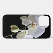 Weiße Phalaenopsis Orchid auf schwarz Case-Mate iPhone Hülle (Rückseite (Horizontal))
