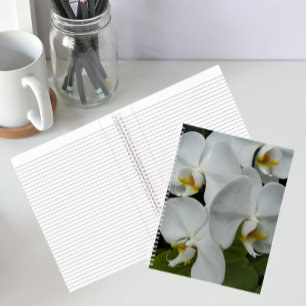 Weiße Phalaenopsis-Orchideen Blumen Notizbuch
