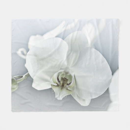 Weiße Phaleonopsis Orchid Fleecedecke (Vorderseite (Horizontal))