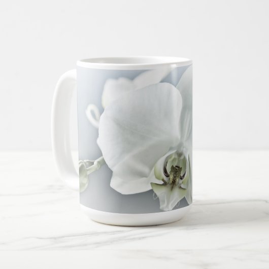 Weiße Phaleonopsis Orchid Kaffeetasse (Vorderseite Links)