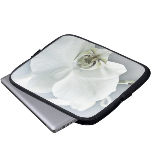 Weiße Phaleonopsis Orchid Laptopschutzhülle (Vorne Knopf)