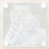 Weiße Phase, Bengalischer Tiger, Tigris Glasuntersetzer (Rückseite)