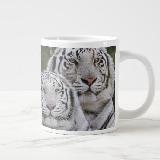 Weiße Phase, Bengalischer Tiger, Tigris Jumbo-Tasse (Rechts)