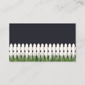Weiße Picketzaun und Grasadresskarte Visitenkarte (Rückseite)