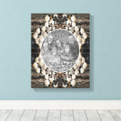 Weiße Pilze schaffen Ihr eigenes Foto Leinwanddruck (Insitu (Holzboden))