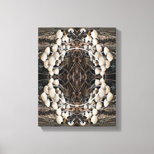 Weiße Pilze schaffen Ihr eigenes Foto Leinwanddruck (Vorderseite)