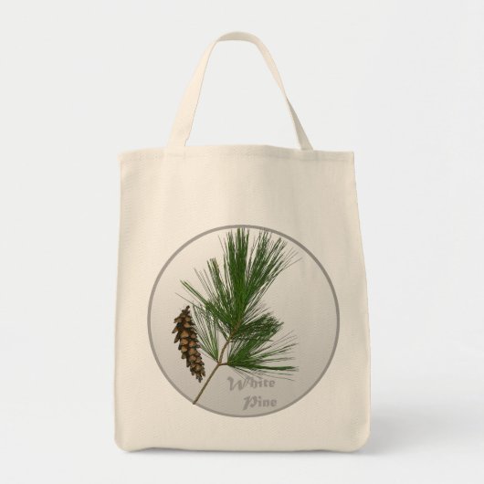 Weiße Pine Tree Tragetasche (Vorne)