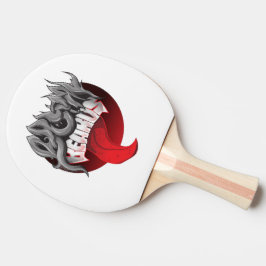 Weiße Ping-Pong-Schläger mit einem roten und schwa Tischtennis Schläger