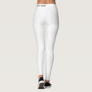Weiße Pink Steel Leggings Rückseite des Taillenbun