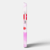 WEISSE PINKROSEN, ROTES ANEMON BLUME MONOGRAMM Case-Mate iPhone HÜLLE (Rückseite / Links)