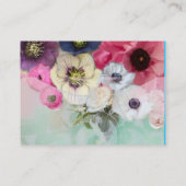 WEISSE PINKROSEN UND ANEMONBLUME VISITENKARTE (Rückseite)