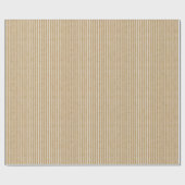 Weiße Pinstreifen Faux Rustikales Braunes Kraftpap Geschenkpapier (Flach)