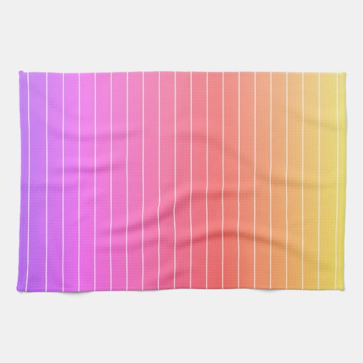 Weiße Pinstripe farbig Geschirrtuch (Horizontal)