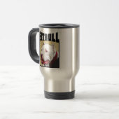 Weiße Pitbull Reise-Tasse Reisebecher (Vorderseite Links)