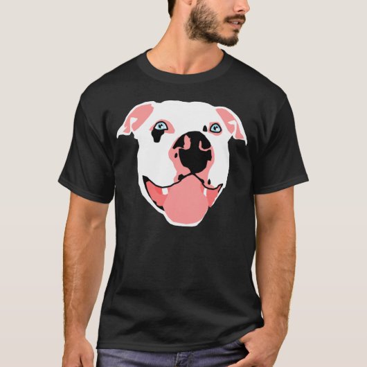 Weiße Pitbull T-Shirt (Vorderseite)