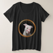 Weiße Pitbulle mit roten Küssen über sein Gesicht. Große Größe T-Shirt (Design vorne)