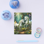 Weiße Pixie Fantasy Pferde im magischen Garten, Flyer (Einzeln)