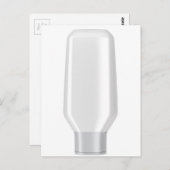 Weiße Plastikflasche für Shampoo Postkarte (Vorne/Hinten)