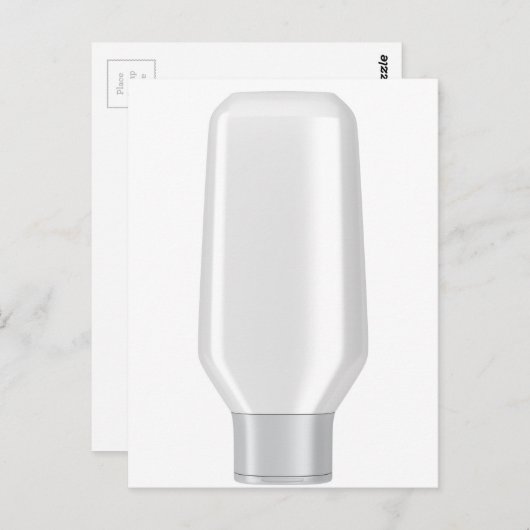 Weiße Plastikflasche für Shampoo Postkarte (Vorne/Hinten)