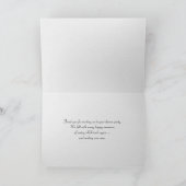 Weiße Platte mit Silber Vielen Dank Karte (Innenseite)