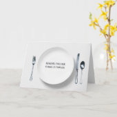 Weiße Platte mit Silber Vielen Dank Karte (Gelbe Blume)