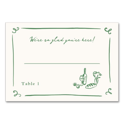 Weiße Platzkarte Tischnummer (Vorderseite)