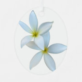 Weiße Plumeria Bloom Metal Ornament Aus Metall (Vorderseite)