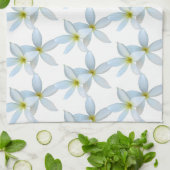 Weiße Plumeria Blooms Geschirrtuch (Gefaltet)