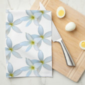 Weiße Plumeria Blooms Geschirrtuch (Viertel Falte)