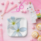 Weiße Plumeria Blooms Papierplatte Pappteller (Party)